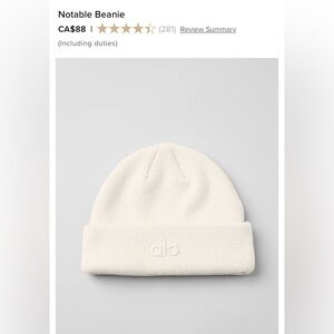 Brand New Alo Notanle Beanie in Cream